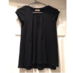 Hollister Black Tie Front Shirt